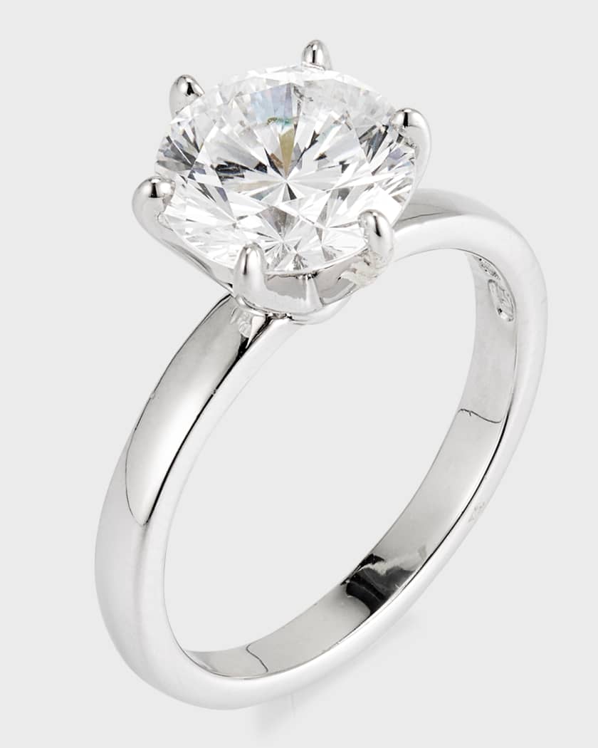 Fantasia by DeSerio Cubic Zirconia Solitaire Ring in 6 Prong Basket
