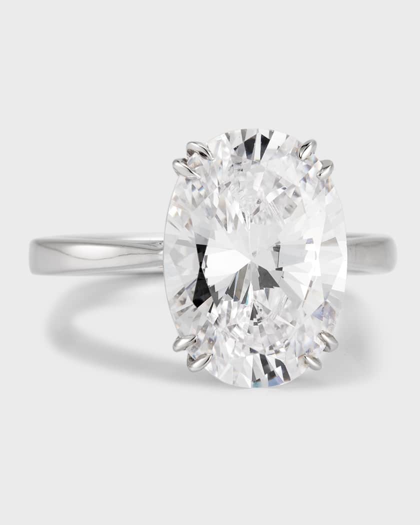 Fantasia by DeSerio Cubic Zirconia Oval Solitaire Ring Neiman Marcus