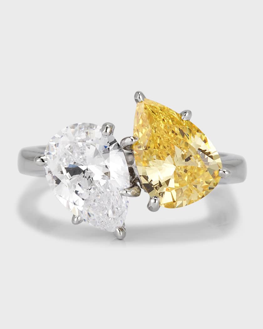 Fantasia by DeSerio Toi et Moi Cubic Zirconia Pear Cut Ring
