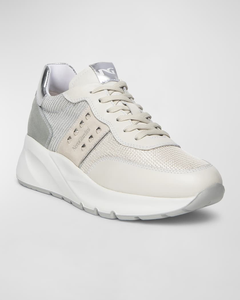 Mixed Media Colorblock Fashion Sneakers