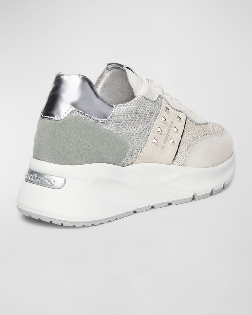 Mixed Media Colorblock Fashion Sneakers