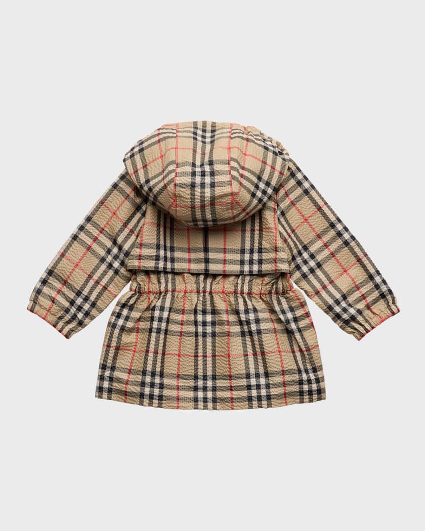 Girl's Bridget Check-Print Lightweight Coat