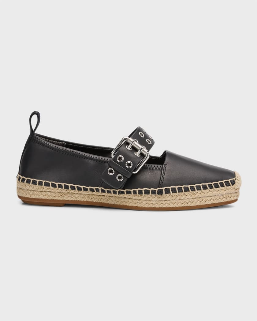 Anteros Leather Mary Jane Espadrilles