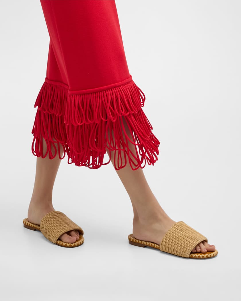Salerno Raffia Flat Slide Sandals