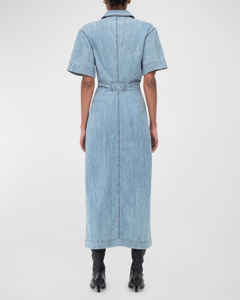 chambray shirt dress midi Chambray Utility Midi Shirtdress