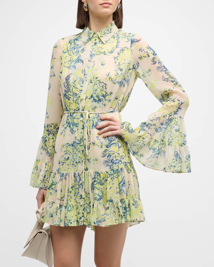Floral bell hotsell sleeve dress