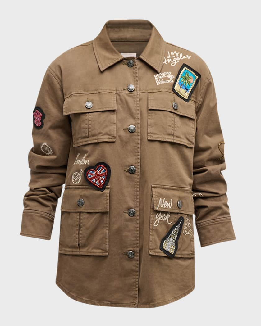 All Around the World Vera Embroidered Patch Jacket