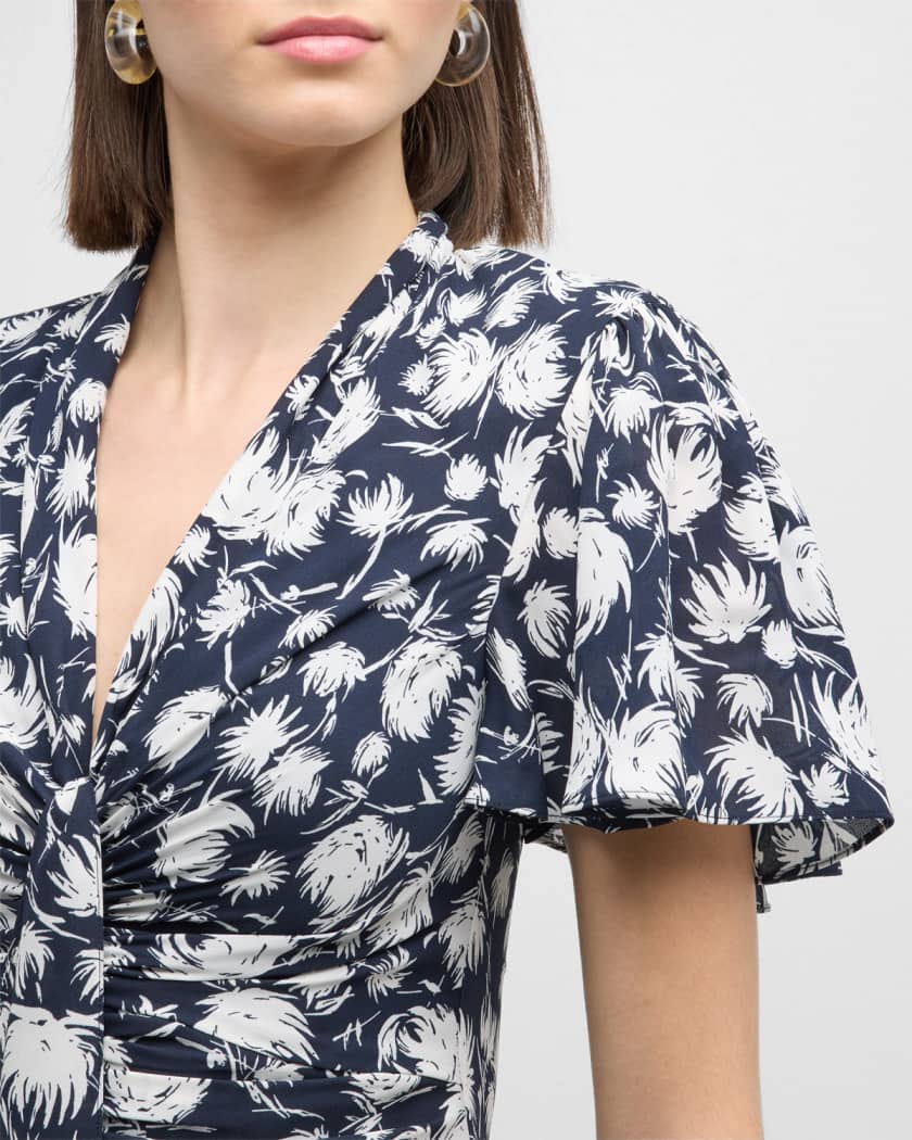 Cinq A Sept Jennie floral-appliqué dress - Blue