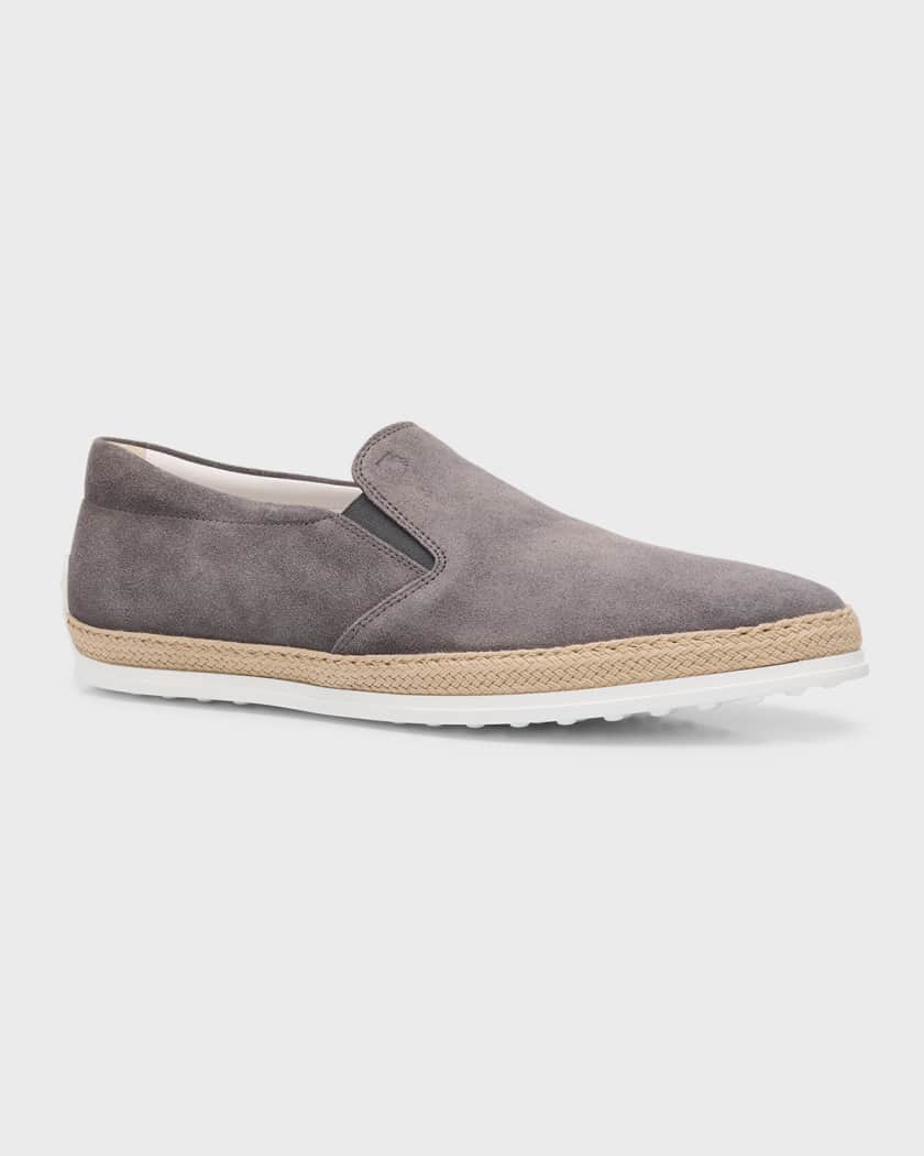 Men s Rubber Pebble Sole Suede Espadrilles