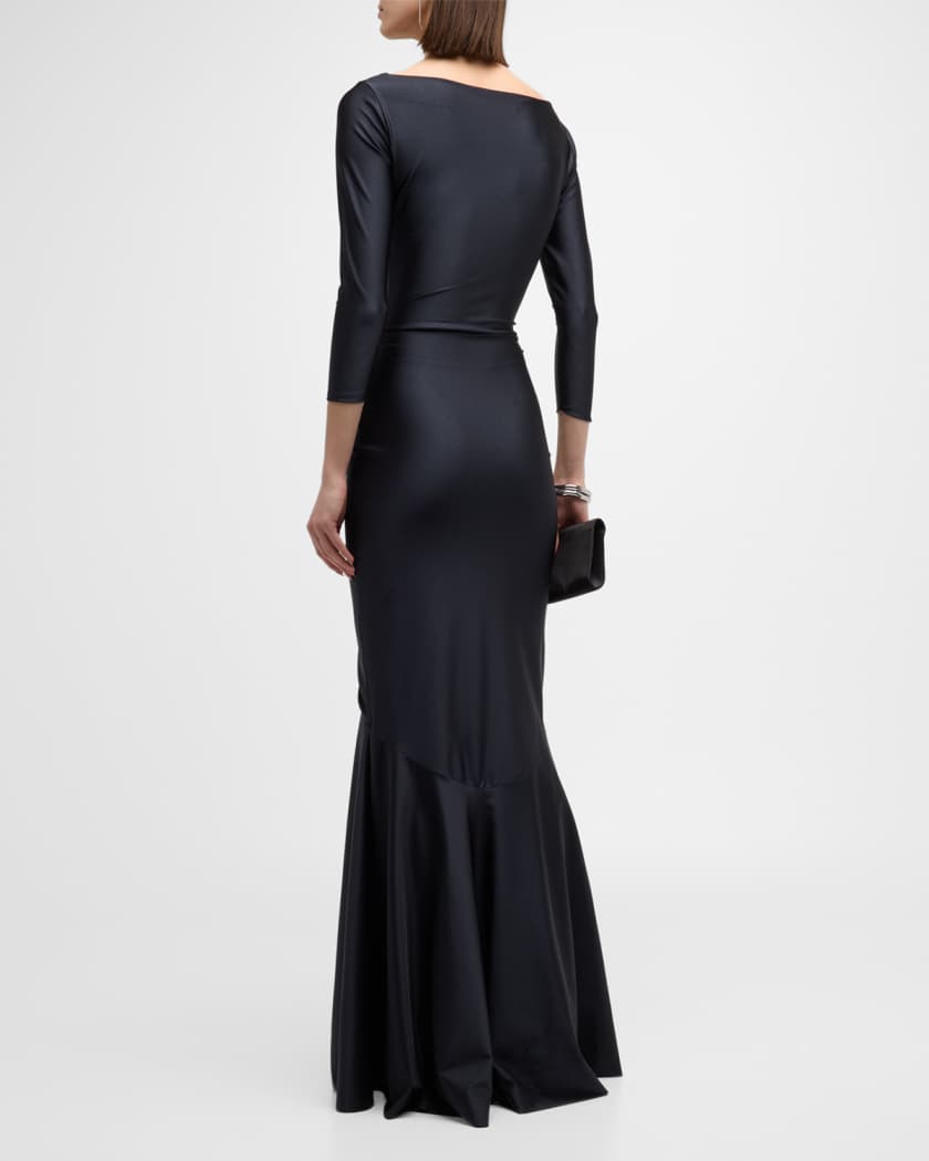 Chiara Boni La Petite Robe Ruched Front Slit Mermaid Gown Neiman
