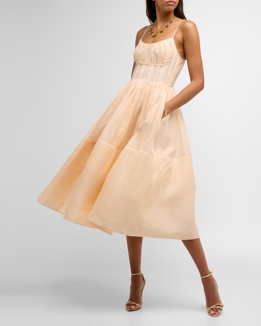 Zimmermann ruched slip sales dress