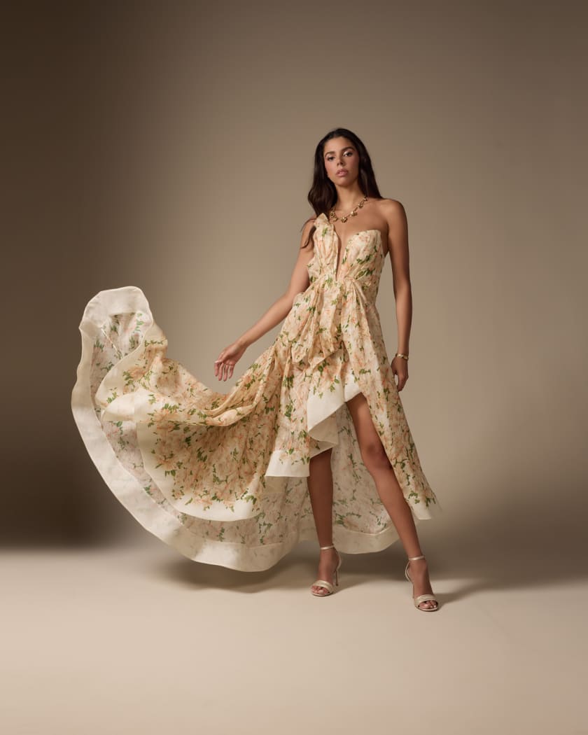 ZIMMERMANN Natura floral-print dress - Neutrals