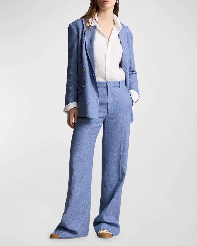 Polo Ralph Lauren Linen Wide Leg Pants Neiman Marcus