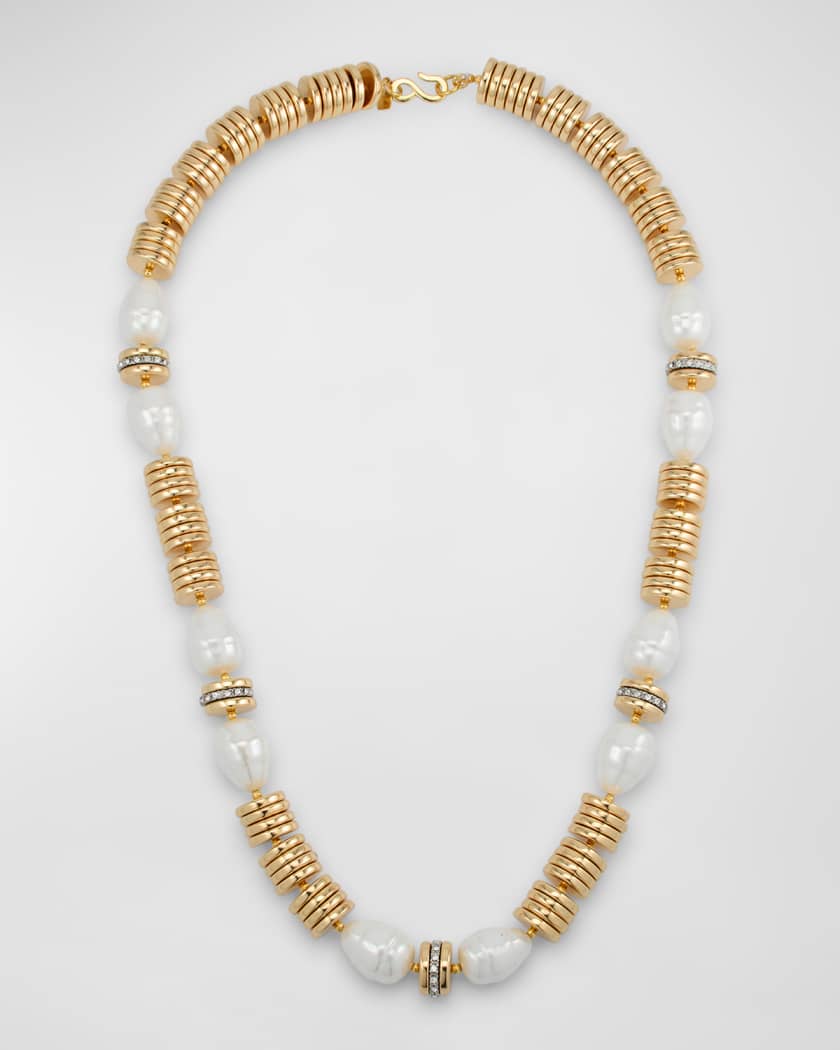 Kenneth Jay Lane Pearl Crystal Necklace Neiman Marcus