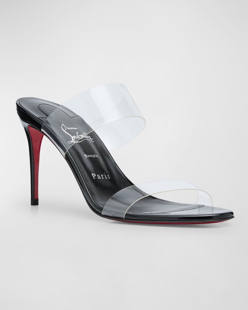 Just Nothing Clear Red Sole Slide Sandals