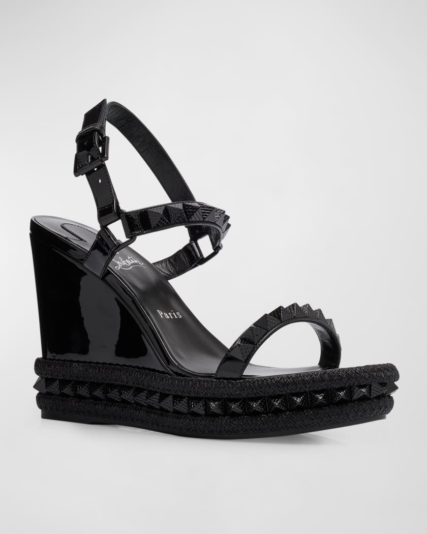Pyraclou Metallic Spike Red Sole Wedge Sandals