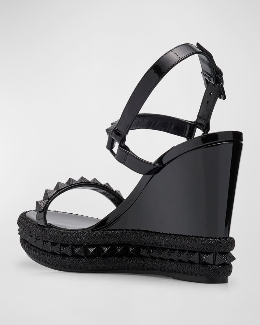 Pyraclou Metallic Spike Red Sole Wedge Sandals