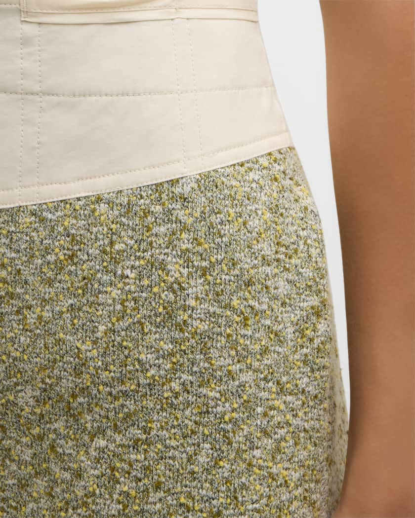 Bottega Veneta Knotted Mouline Cotton Jersey Midi Skirt