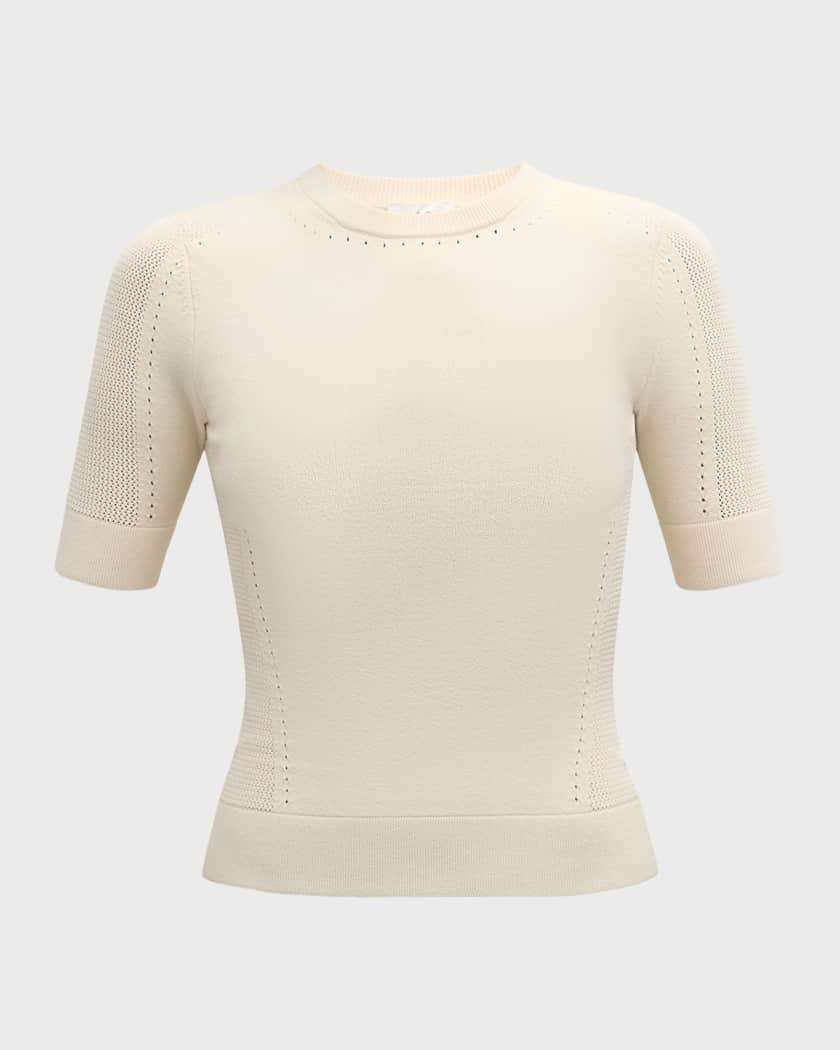 Pointelle-Knit Top