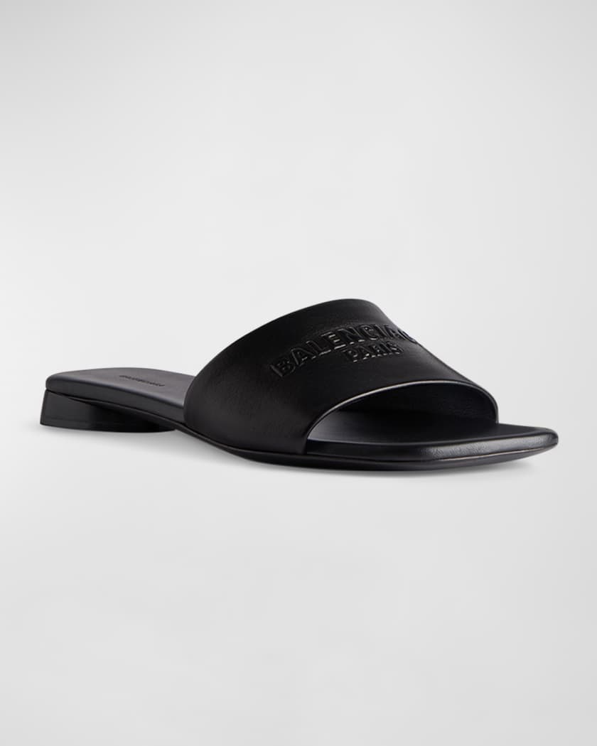 Dutyfree Leather Logo Slide Sandals