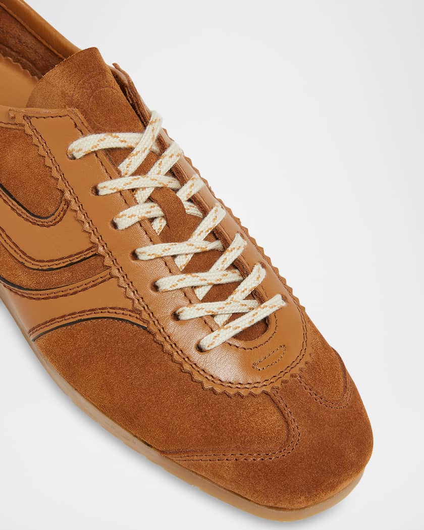 Mixed Leather Retro Runner Sneakers | Neiman Marcus