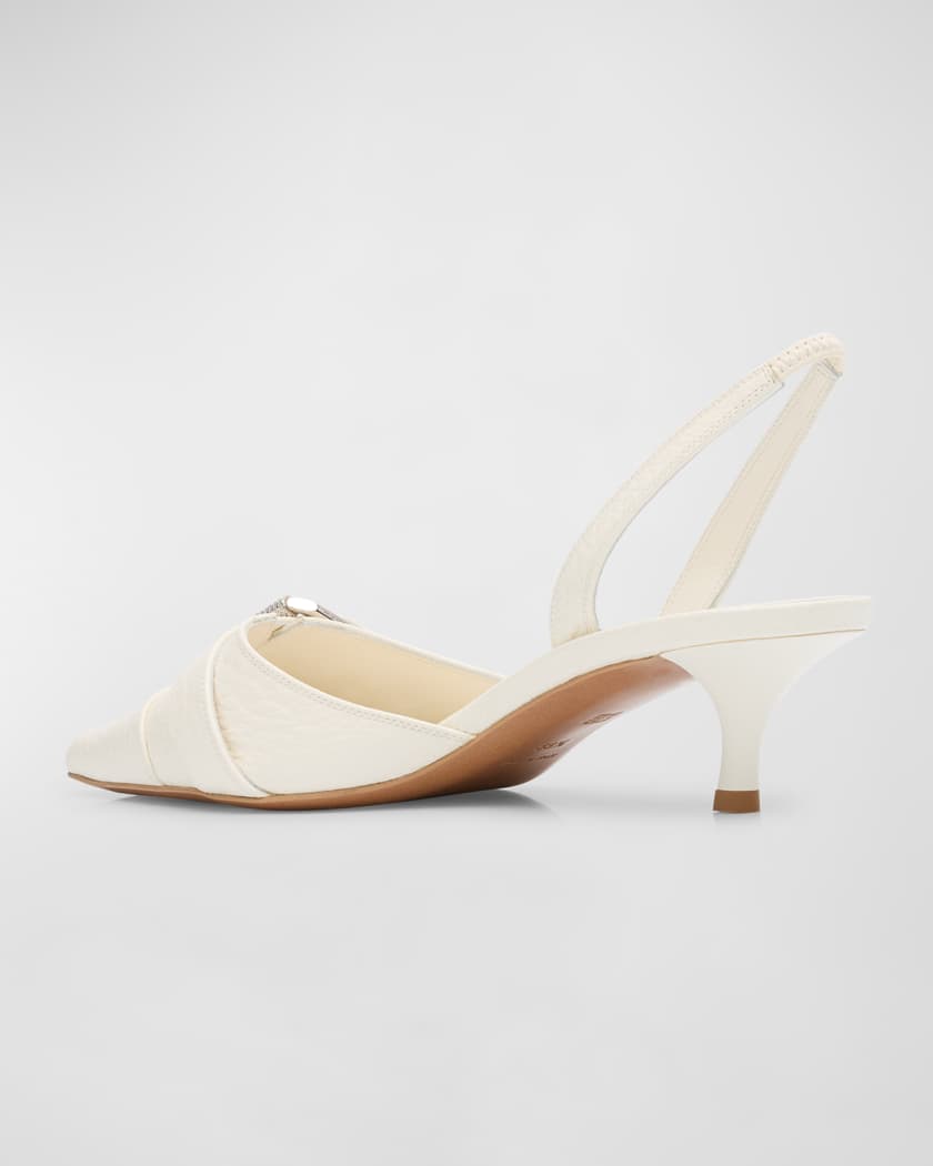 Voyou Leather Buckle Slingback Pumps