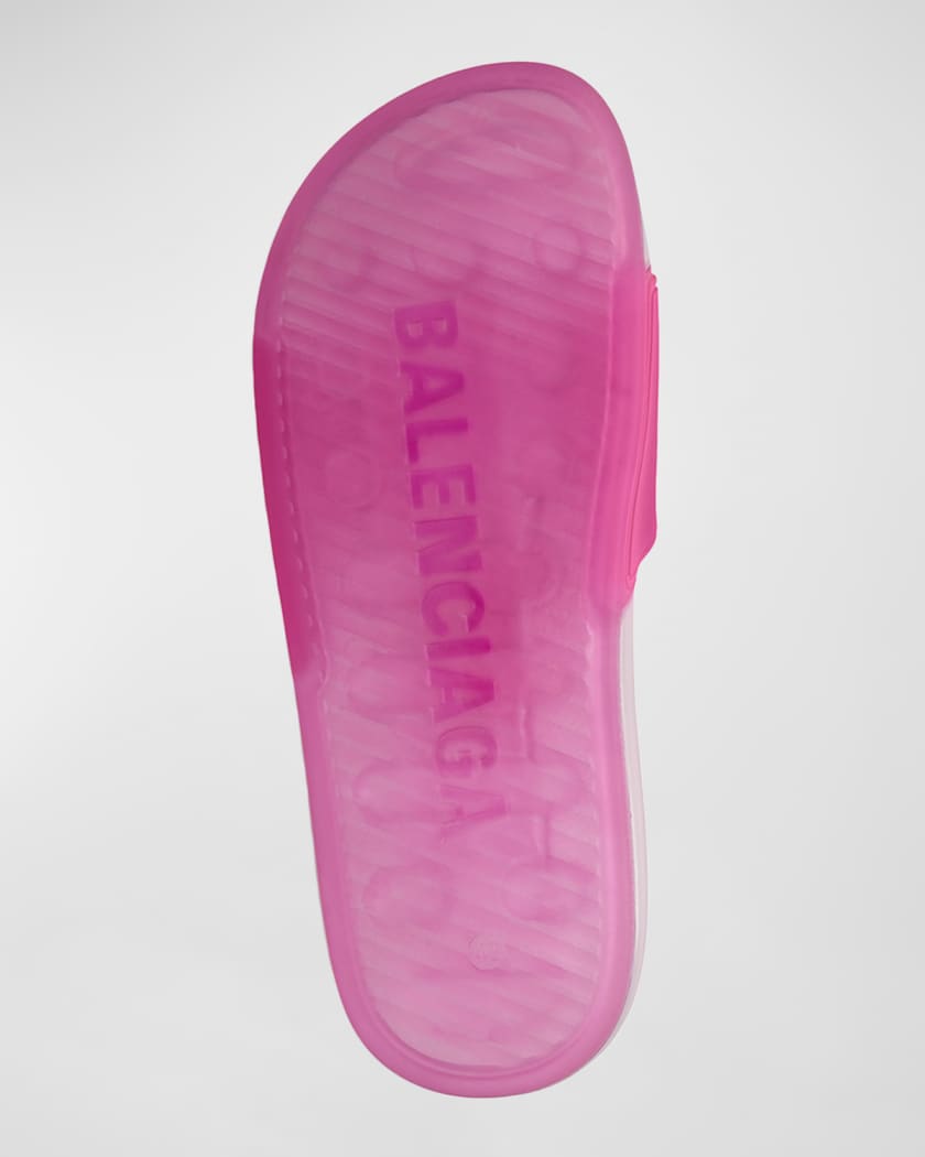 Transparent Logo Slide Pool Sandals