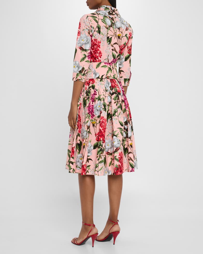 Audrey 2 Pleated Stretch Cotton Midi Shirtdress