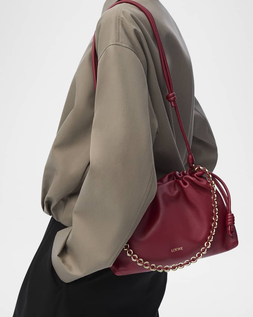 Flamenco Small Crossbody Bag in Napa Leather with Detachable Chain