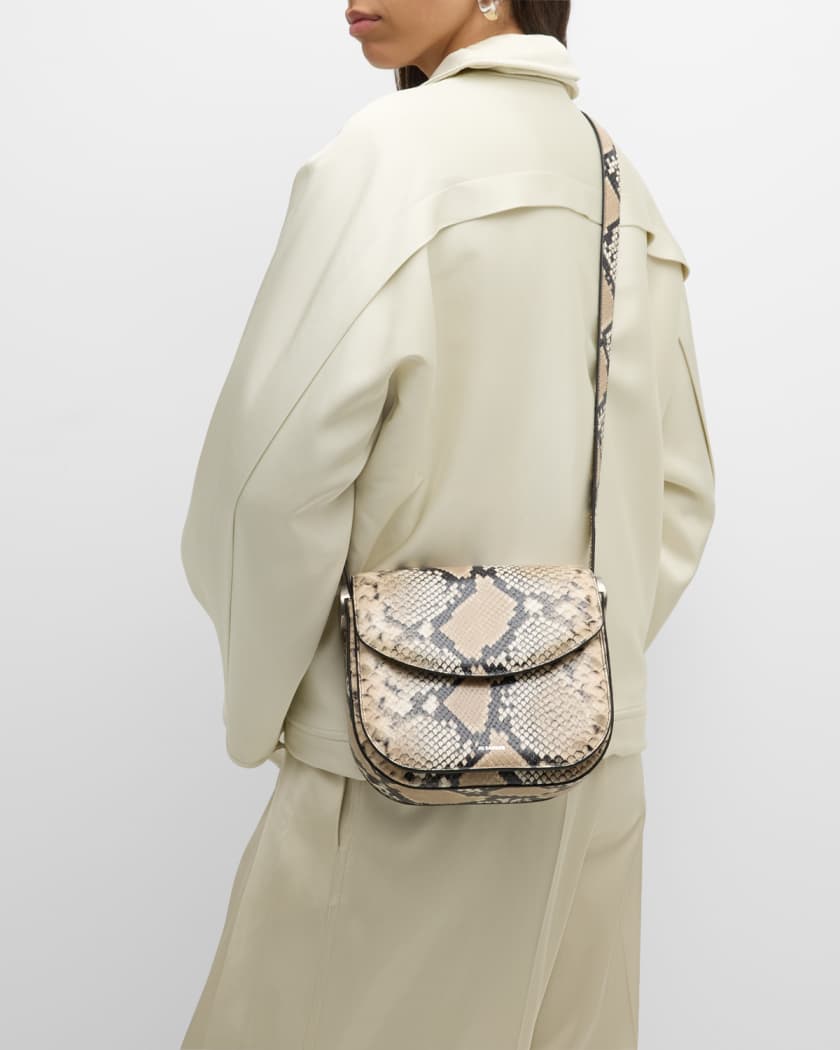 Jil Sander Coin Medium Python-Print Leather Crossbody Bag | Neiman 