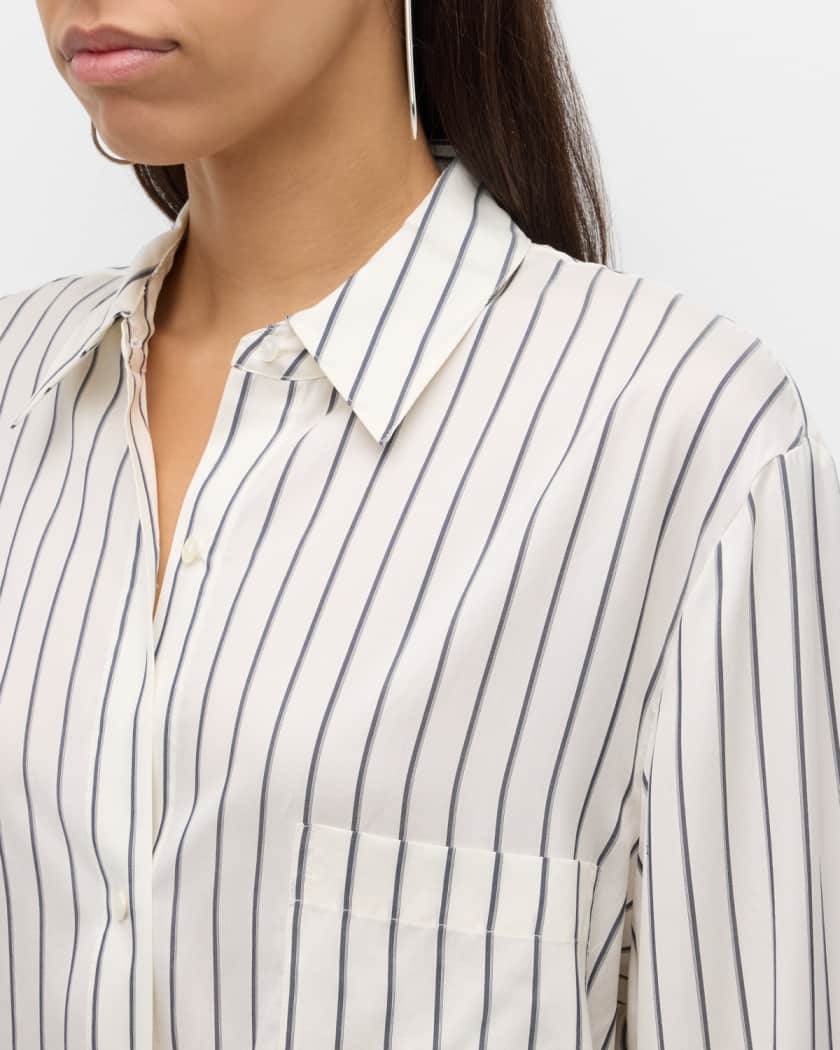 New Morning After Striped Silk Shirt