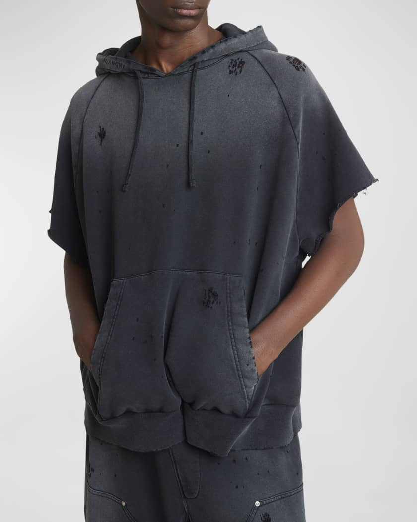 Men s Destroyed Short Sleeve Hoodie