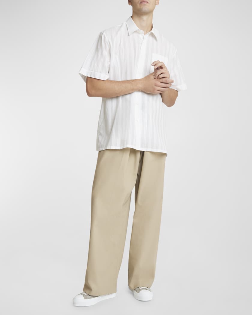 Men's Sheer Striped Sport Shirt