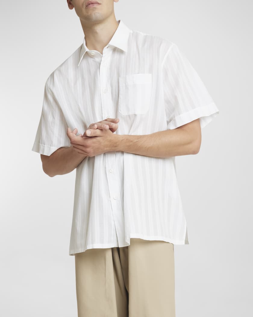 Men's Sheer Striped Sport Shirt