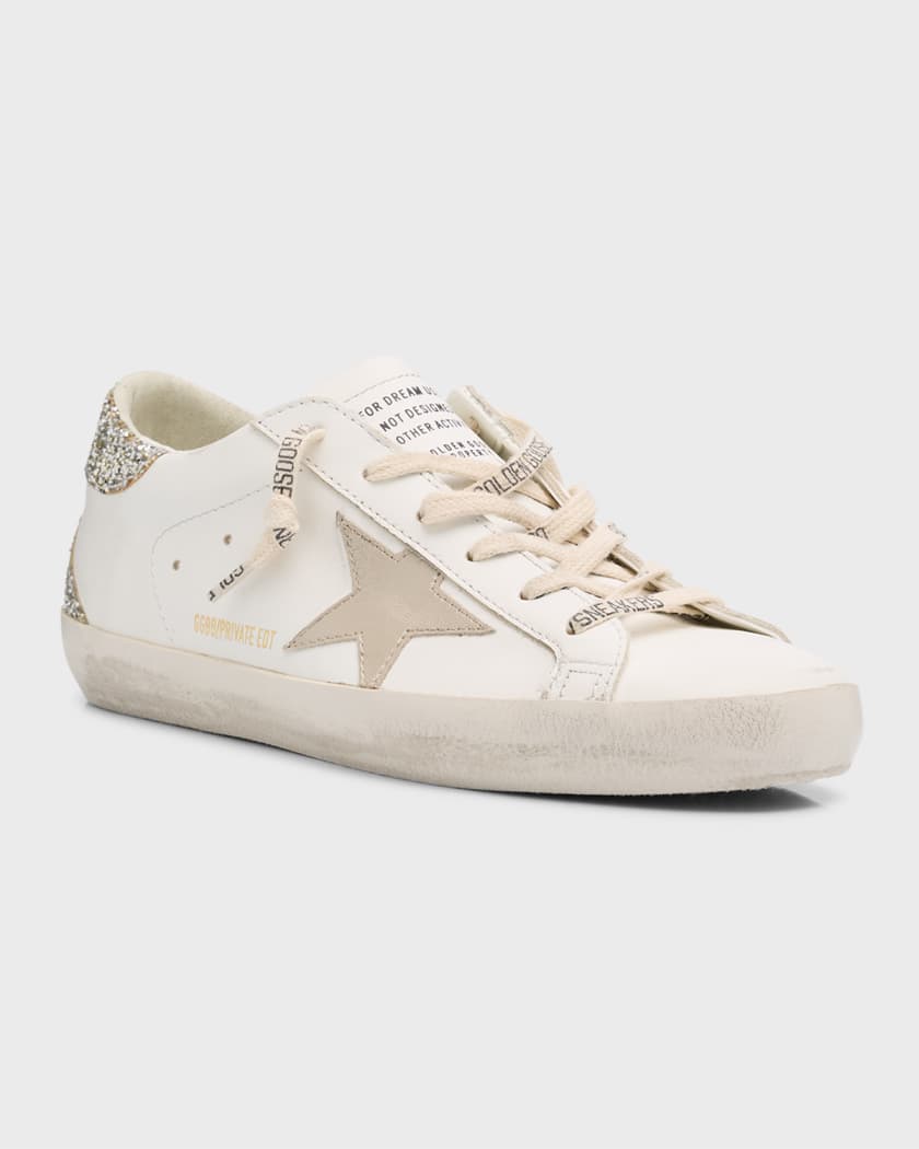 Superstar Glitter Leather Low-Top Sneakers