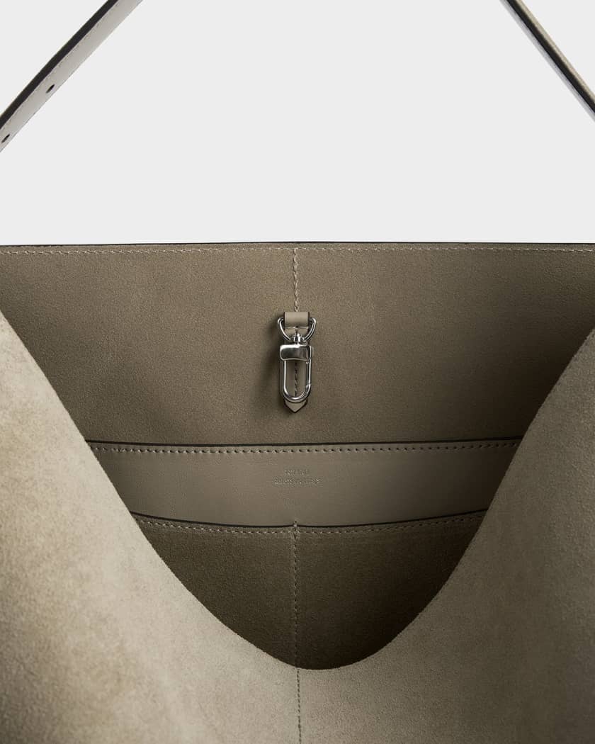 Large Belted Suede Tote Bag