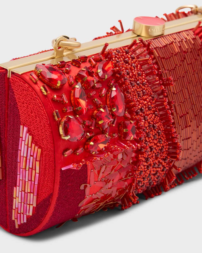 Red clutch handbag shop