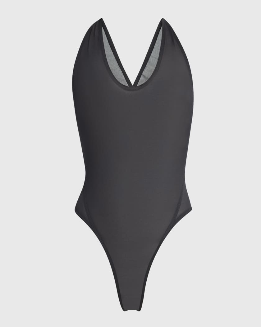 Semi-sheer bodysuit in black - Alaia