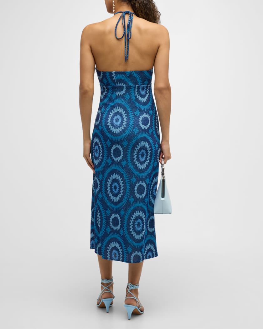 Aya Medallion Knit Midi Slip Dress 