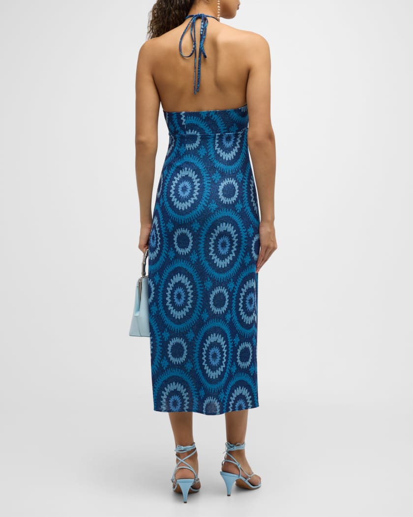 Aya Medallion Knit Midi Slip Dress 