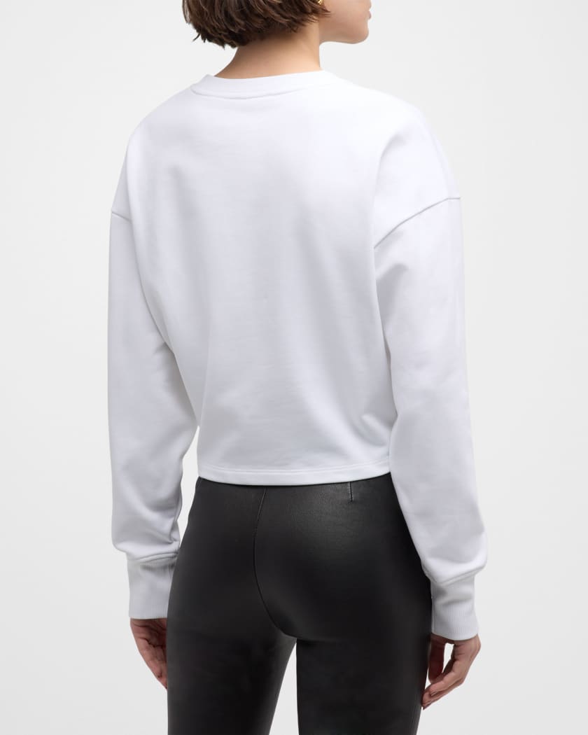Balmain logo-print cropped sweatshirt - Black