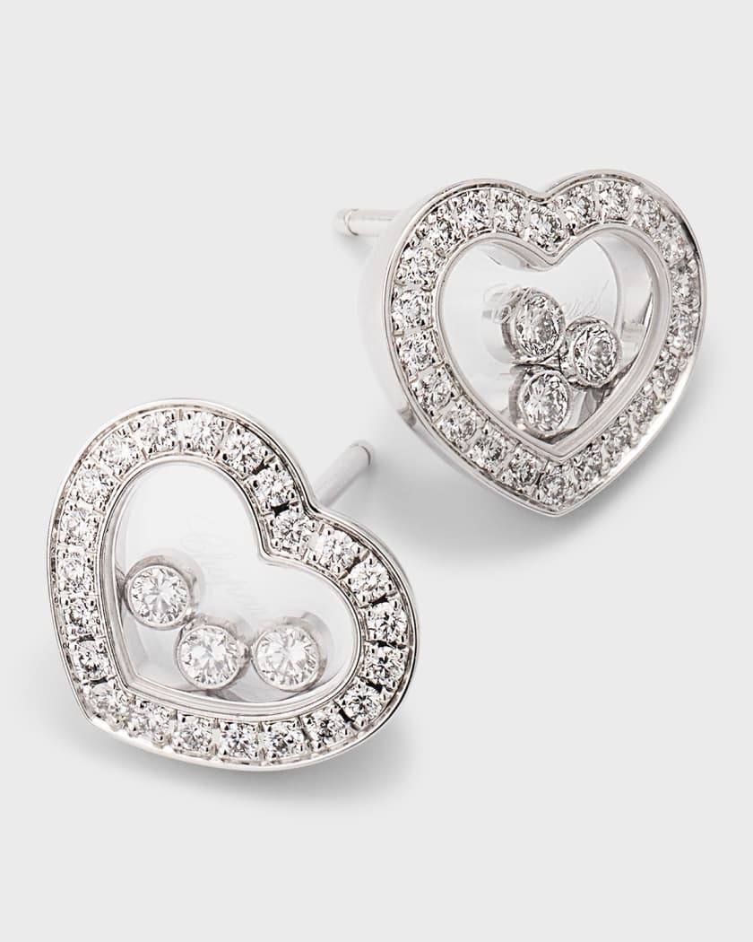 Chopard Happy Diamonds Icons 18K White Gold Heart Earrings