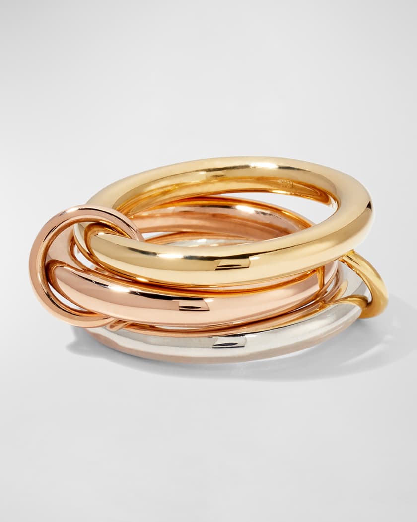 Men's Mercury MX 3-Link Ring in Sterling Silver and Two-Tone Gold, Size 11