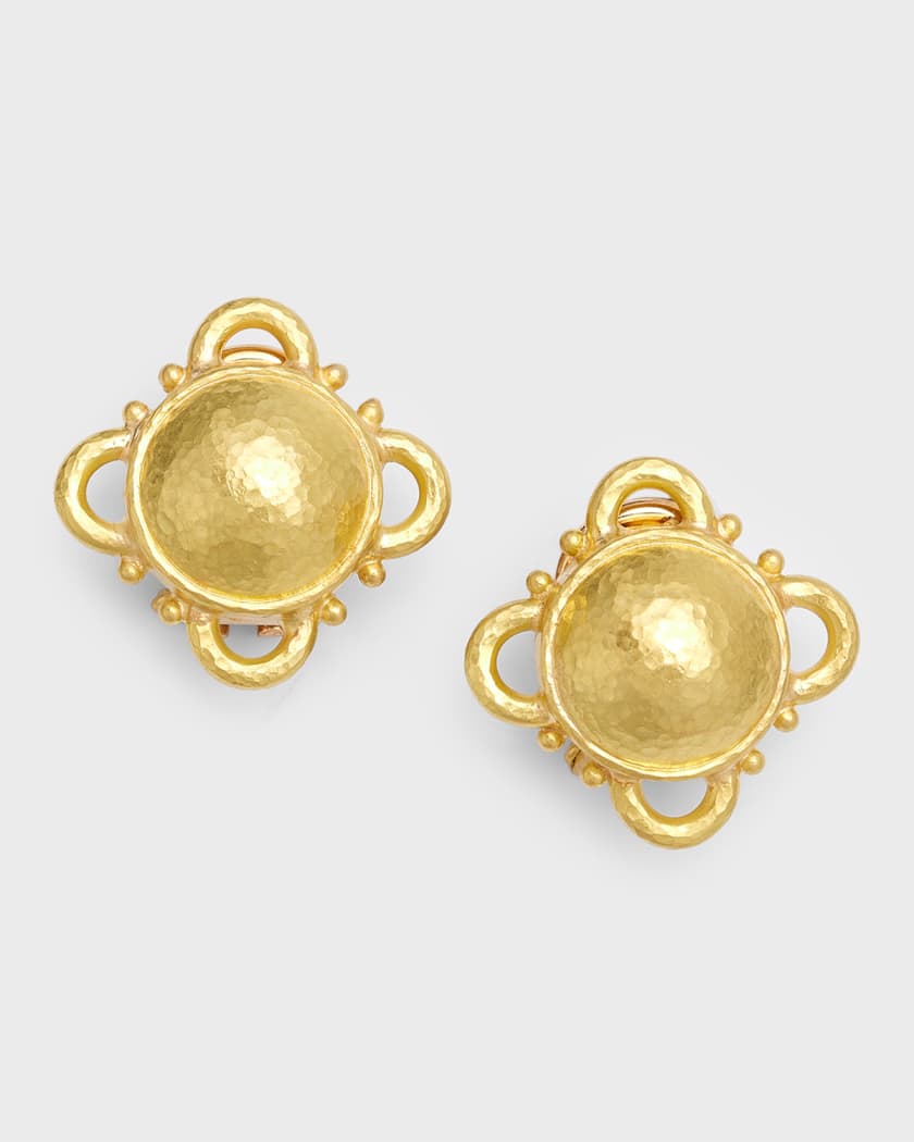 Elizabeth Locke 19K Gold Dome Clip On Convertible Earrings Neiman Marcus