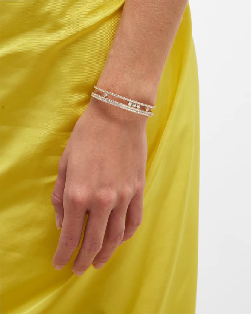 Messika Move Romane 18K Yellow Gold Diamond Pave Bracelet Neiman