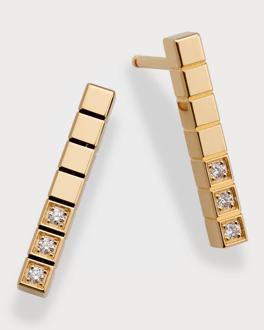 Chopard Ice Cube 18K Yellow Gold Diamond Bar Earrings Neiman Marcus