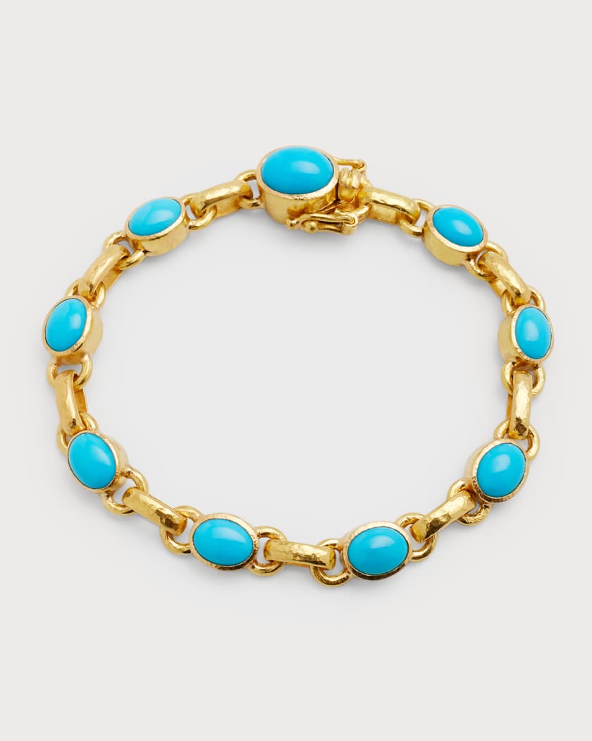 Elizabeth Locke 19k Sleeping Beauty Turquoise Link Bracelet