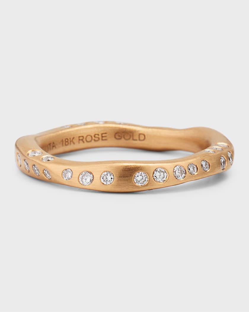 Ippolita 18K Rose Gold Stardust Diva Matte Ring Size 7 Neiman