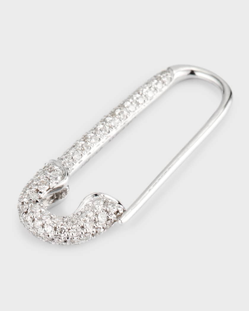 Safety pin earrings white gold 2025
