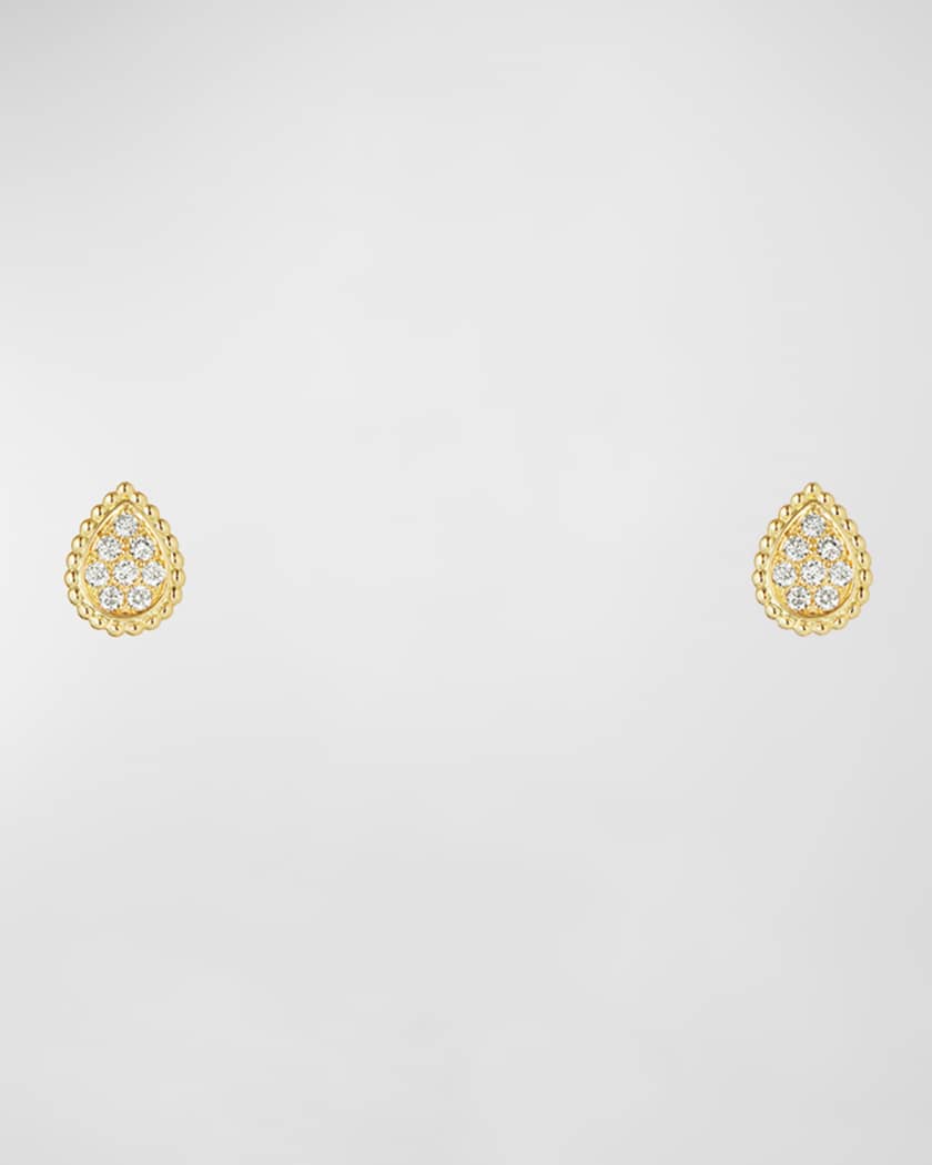 Boucheron 18kt white gold Serpent Bohème diamonds XS teardrop stud earrings - Wg